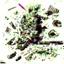 Placeholder: Design an asymmetrical balnced watercolour composition of clusters of watercolor drug paraphernalia, such as rolled dollar bills and razor blades, arranged amidst chaotic brushstrokes and splatters, symbolizing the destructive and dangerous world of illicit drug use.