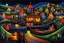 Placeholder: deep colors village dark surreal mood, mystic, nightly lights, shadows, by Hundertwasser, Joan Miro, Sorayama Hajime and Kandinsky, intricate details, beautifull shot, perfect composition, dark fantasy, sinister, surreal cinematic