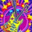 Placeholder: PEACE electric guitar PEACE psychedelic hippie trippy acid LSD PEACE GUITAR peacesign HIPPIE FLAG '60s Pop Artist Peter Max