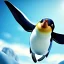 Placeholder: penguin flying in the sky