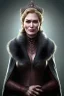 Placeholder: Cersei Lannister as evil queen in black leather and fur, busty, cleavage, curvy, lena headay, angry, stern look. character design by cory loftis, fenghua zhong, ryohei hase, ismail inceoglu and ruan jia. unreal engine 5, artistic lighting, highly detailed, photorealistic, fantasy