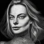 Placeholder: fingerprint that form a beautiful woman’s face, MARGOT ROBBIE- each line is on different 3d depth hight, hyperrealistic