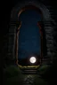 Placeholder: Stone moongate glowing at night under a full moon dark fantasy