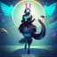 Placeholder: A bird fursona, Furry art, Digital art, cyberpunk, High quality, Backlighting, female, anthropomorphic, full body portrait, 8k resolution, bird tail, Realistic, high quality, great details, within portrait, masterpiece, best quality, detailed outfit, vibrant colors, perfect eyes, feathery, human body, robotic arm, sfw, Titanfall character, highly detailed face, perfectly drawn