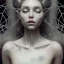 Placeholder: woman sleeping on satin pillow with spiderwebs on face, goth, mascara running down cheeks, 8k, high-quality, fine-detail, intricate, sharp, crisp, digital art, detailed matte, illustration, octane render, brian froud, howard lyon, Anne Dittman, Anne Stokes, Lisa Parker, Selina French