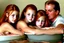 Placeholder: digital art of beautiful young auburn hair teenage girls with dad in the bedroom in a bathtub with grandpa hugging bare lips