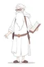 Placeholder: Disney style, white hair, white skin, white beard, coloring book, minimalism, simple lines, white background, STICKER, WHOLE BODY, A CUTE man with ajacket in his hand, long white beard, flowing hair, and long tunic, sandals, open arms, A detailed illustration, in the style of Studio Ghibli, 3D vector art, cute and quirky, fantasy art, Adobe Illustrator, hand-drawn, low-