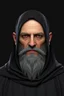 Placeholder: russian monk for a horror , 3d model for a videogame, template, full-length, front face, model, 3d