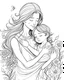 Placeholder: real mother coloring pages, no black color, no no flower, b/w outline art for kids coloring book page, Kids coloring pages, full white, kids style, white background, whole body, Sketch style, full body (((((white background))))), only use the outline., cartoon style, line art, coloring book, clean line art, white background, Sketch style