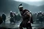 Placeholder: Cinematic shot of King Leonidas holding a spear, in the middle of a intense battle in Sparta Battlefield, the background is a battlefield , clash of swords, masculine, bodybuilder, determined, dynamic action, dynamic motion, combat pose, epic, dramatic, wide angle shot, cinematic lighting, rain, photorealistic, clean sharp focus, film grain, hyper - detailed, vibrant colour, sunrise, directed by Zack Snyder