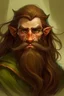 Placeholder: Gnom, braune lange wilde Haare, große, auffällig dicker Nase, grüne Augen, sehr jung (etwa zwanzig Jahre) , Druide, gebräunte Haut, kein Bart, Mann