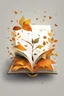 Placeholder: square logo , landscape with leaf fall, flying leaves in the book
