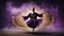 Placeholder: Hyper Realistic Sufi Whirling with Black, & Purple Islamic Sufi Rustic Grungy Background with golden crystals & fog around at night