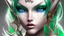 Placeholder: {devil elf} with {green} hair and with cute face, {fire}, blue eyes, skimpy leather clothes, stiletto heels, perfect composition, hyperrealistic, super detailed, 8k, high quality, trending art, trending on artstation, sharp focus, studio photo, intricate details, highly detailed, wide borders