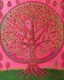 Placeholder: A rosy pink tree designed in Kuna Molas painted by Vincent van Gogh