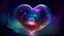 Placeholder: in the distance a colorful intricate HEART shaped planet similar to earth in a bright nebula. captivating. sparkles. Cinematic lighting,vast distances, swirl. fairies. magical DARKNESS. SHARP. EXTREME DEPTH. jellyfish