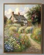 Placeholder: Art English Cottage Garden Canvas Wall Art Nature Flowers Scene Wall Pictures Framed French Country Decor Painting for Bedroom, Bathroom, Living Room Farmhouse