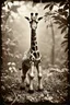 Placeholder: Jouet girafe dans la jungle , tintype