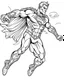 Placeholder: real massive Superman fly, coloring page, no leaves, full body (((((white background))))), only use an outline., real style, line art, white color, clean line art, white background, Sketch style