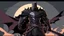 Placeholder: Big dark knight carrying a huge sword in 8k solo leveling shadow artstyle, machine them, close picture,