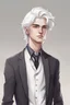 Placeholder: A drawing of a white haired 22 year old male wearing a formal outfit