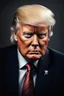Placeholder: Portrait of Donald trump, half skeleton and half human
