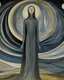Placeholder: A gray celestial galaxy painted by Edvard Munch