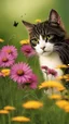 Placeholder: Love cat , add a butterfly watched the cat on a wild flowers to this picture