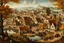 Placeholder: a placid Dutch Renaissance era village during the autumn equinox, highly detailed, painted in the style of Pieter Brueghel the Elder and Hieronymus Bosch, aged canvas, craquelure finish, archaic masterpiece, 4k