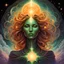 Placeholder: create a haunted celestial female entity, enshrouded in a gaseous cluster of stars, with highly detailed, sharply lined facial features, , finely drawn, boldly inked, in soft celestial colors, otherworldly, ethereal, and majestic in the style of Peter Mohrbacher