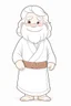 Placeholder: Disney style, white hair, white skin, white beard, coloring book, minimalism, simple lines, white background, STICKER, WHOLE BODY, A CUTE JESUS CHRIST, WAVY HAIR, BEARD, COVERING THE WHOLE BODY WHITE LONG TUNIC, LIGHT DOWN, HAPPY face , A detailed illustration, in the style of Studio Ghibli, 3D vector art, cute and quirky, fantasy art, Adobe Illustrator, hand-drawn, low-