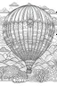 Placeholder: A colorful hot air balloon festival.coloring book page, simple and clean line art, adult drawing book, black and white, crisp black lines, no shades, sharp lines, coloring book for adults, cartoon style, landscape