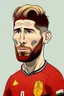 Placeholder: Sergio Ramos Spanish soccer player ,cartoon 2d