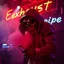 Placeholder: A exhaust pipe performing at dance club, his name is "exhaust pipe" and looks crazy, looks very aggressive look, Neon lights and smog, Im a "exhaust pipe" SIGN ON WALL