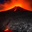 Placeholder: Volcano at night with pele