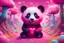 Placeholder: "A vibrant pink panda with a heart-shaped nose embarks on a whimsical adventure through a candy-colored world. From cotton candy clouds to jellybean paths, narrate the surreal experiences and magical moments as the pink dog explores this enchanting realm. What surprises and fantastical encounters await in this extraordinary pink-hued journey on LSD, DMT, and ayahuasca