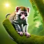 Placeholder: Monkey Cat on a branch, Photo portrait, 3/4 angle, jungle background, full body