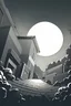 Placeholder: light hole in the dark, environment, greyscale