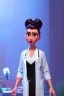 Placeholder:  Tall Angry woman in a doctor's coat with a high black bun