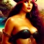 Placeholder: Drawing of beautiful face busty pirate woman,sweet stare,tropical beach,treasure map, parrot pet,ancient leather armor, balanciaga fashion clothe painting by gaston bussiere, greg rutkowski, yoji shinkawa, yoshitaka amano, tsutomu nihei, donato giancola, tim hildebrandt, oil on canvas, cinematic composition, extreme detail,fit full head inside picture,16k