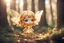 Placeholder: cute chibi golden fairy in a pinetree forest in sunshine, ethereal, cinematic postprocessing, dof, bokeh