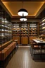 Placeholder: modern restaurant with a storage room full of luggage
