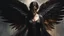 Placeholder: Dark and ethereal, the angel's black wings spread. Each wing carried with it an ancient story, a deep secret that hid in the shadows. cinematic detailed mysterious sharp focus high contrast dramatic volumetric lighting, :: mysterious and dark esoteric atmosphere :: digital matte painting by Jeremy Mann + Carne Griffiths + Leonid Afremov,, dramatic shading, detailed face