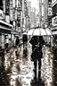 Placeholder: Tokyo, line arts, rain