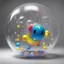 Placeholder: pac-man as a bubble art object in the style of jeff koons