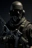 Placeholder: A soldier in the game modern warfare, he wears a solid black creepy mask that covers his face. He is a sniper, but can also run point. His call sign is Wraith.