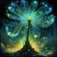 Placeholder: Alexander Jansson, close-ups of a breathtaking, magnificent, glowing bioluminescent colorful flower ..........., at night, golden magic, magnificent, intricate, extremely detailed, beautiful