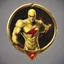 Placeholder: reverse flash logo animated inside a golden medalion