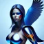 Placeholder: Epic full body picture portrait of busty atletic young beautiful Raven teen titans Frank Frazetta styles