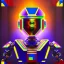 Placeholder: robot portrait in Kente, cinematic, Rubik's cube, african pattern symbols, engraved, 8k quality, hyper realistic, unreal engine 5